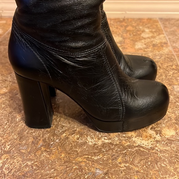 Jeffery Campbell Black Leather Go-Go Boots - Picture 13 of 14